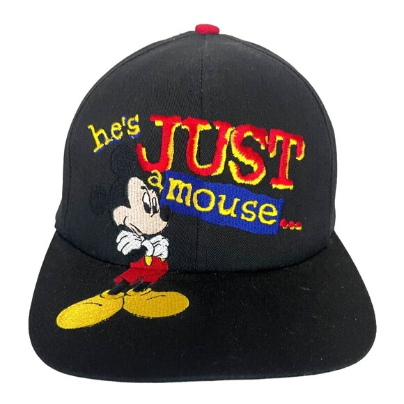 VTG 90s Goofy’s Hat Co Mickey He’s Just A Mouse Snapback Hat  Adult Baseball Cap - Picture 1 of 10